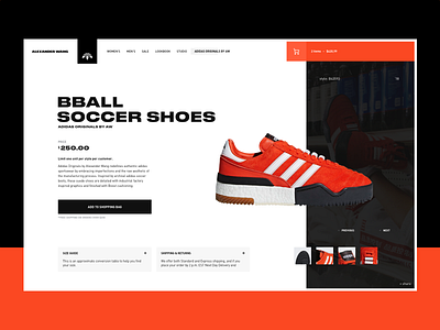 Adidas by Alexander Wang concept design fashion interface ui ux web
