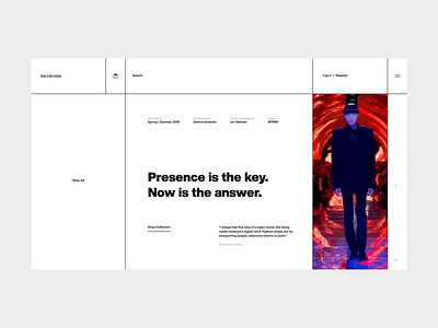 Balenciaga Concept concept design fashion interface motion simple ui ux web
