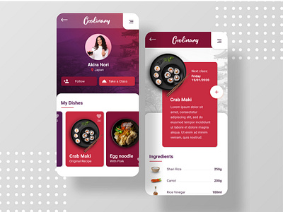 coolinary app app design culinary food interface japanese japanese food logo sushi ui uidesign user experience ux uxui web webdesig