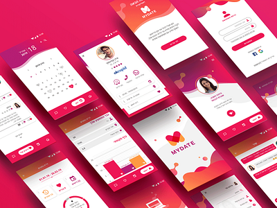 MyDate2 Dating app app app design dating datingapp design inspiration interface logo pink ui uidesign user experience ux uxui webdesig