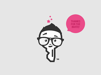 Thank you Dribbble! dribbble geek invite key simple tankyou