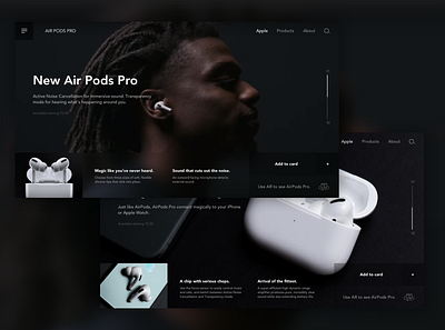 UI Concept for AirPods Pro apple apple design brand branding designs ios ui ui design uiux web design