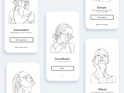 "Faces Sketches" app design