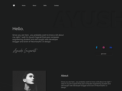 Neumorphism Portflio art cv design illustrator minimal portfolio ui ux vector web website xd