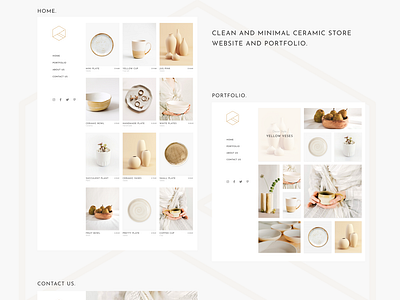 }lean and minimal ceramic store website and portfolio.