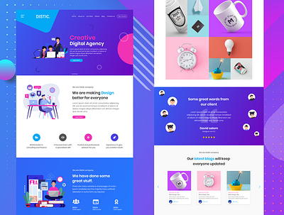 Ultimate one page creative agency website design illustration illustrator logo typography ui ux vector web website