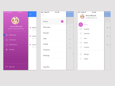 Menu Design app design menu sidemenu ui ux