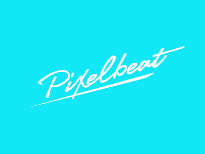 pixelbeat logo branding font handwrite logo typography