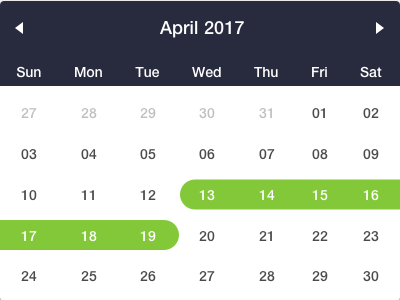 UI Element: Date Picker calendar date picker date selection helvetica neue schedule