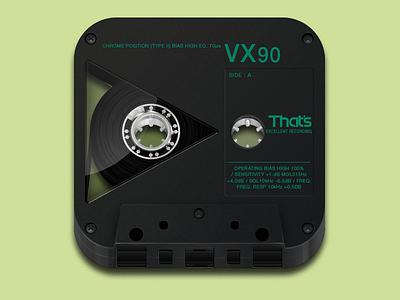 iOS 'Thats' Cassette Icon - FINAL cassette chrome icon ios old skool tape