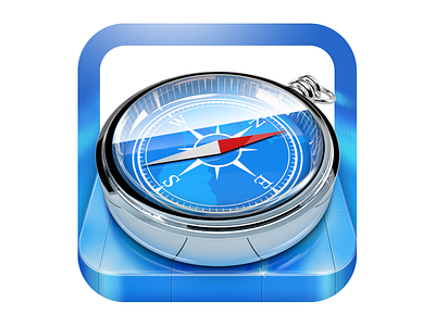 Replacement Safari iOS icon 3d blue browser compass icon ios