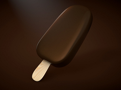 Chocolate Ice Block 3d cinema 4d chocolate cinema4d ice lolly iceblock illustration