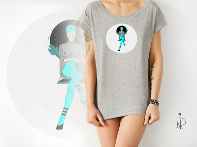 girl bright girl illustration legs logo sticker summer t shirt design vector