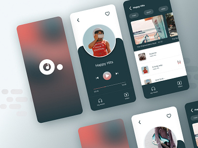 Music player app color concept figma harmony joy mobile mood music phone player ui ux video дизайн