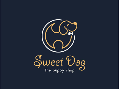 pet shop logo design animal canine dog grooming inpspiration line art logo design monoline pet petshop premium puppy puppy shop simple vector