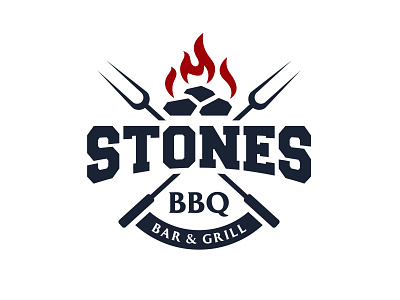 barbecue and bar logo design bar barbecue barbeque bbq design fire flame food fork garden grill inspiration logo premium stone vector vintage