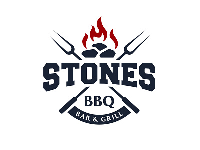 barbecue and bar logo design