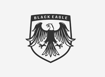 Black eagle logo design template. eagle falcon flight freedom logo shield