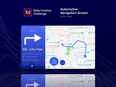 Automotive Navigation Sreen | Adobe XD Challenge