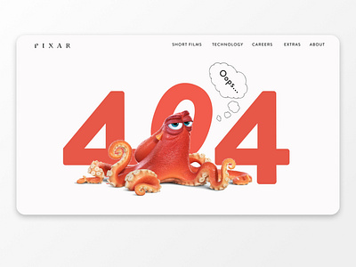 404 page design 404page error pixar ui design uidesign