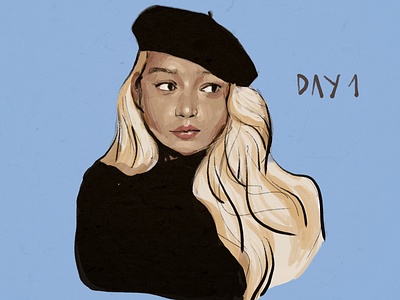 DAY 1 challenge digital painting drawing face hand drawn illustration portrait sketch