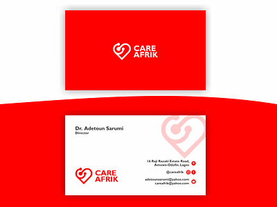 Business card - Care Afrik branding business card businesscard careafrik design health logo red