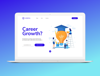 Landing Page & Signup Page Mockup Challenge #1 - Jobera daily ui dailyui design jobera landing page design landingpage ui ui ux ui design uidesign uiux ux