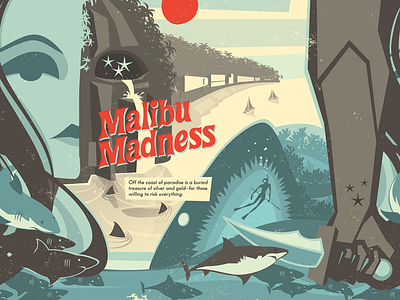 Malibu Madness design firework illustration