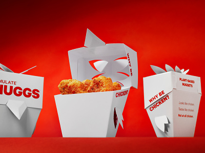 NUGGS Launch Campaign - To Go Container advertising advertising design branding chicken food nuggets packaging packaging design photography vegetarian