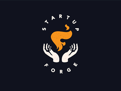 Startup Forge Logo badge brand design branding flame flame logo logo