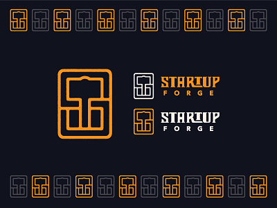 Startup Forge Monogram Logo art direction branding forge hammer logo monogram monogram logo pattern design