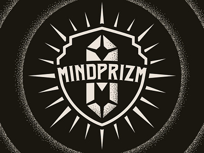 Mindprizm Shield Logo badge badge logo branding agency graphic design logo logotype retro typography