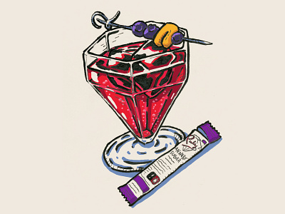 Cannabis Soda Cocktail Illustration adobe photoshop cannabis cannabis branding cocktail illustration italian soda pen and ink