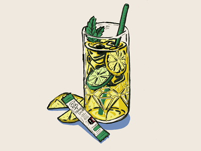 Cannabis Lemonade Cocktail Illustration