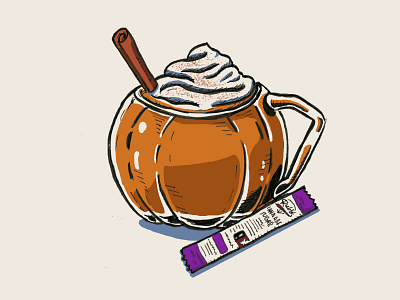 Ruby Pumpkin Spice Latte adobe photoshop cannabis coffee illustration latte pen and ink pumpkin pumpkin spice