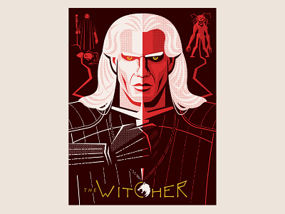 Witcher Poster Geralt design geralt illustration poster poster design the witcher typography vector