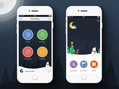 Photo Editing app christmas concept app christmas