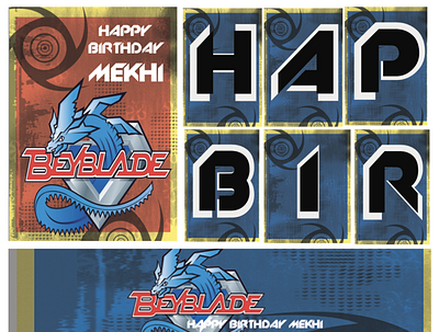 Beyblade Birthday banners beyblade birthday boys birthday invite label