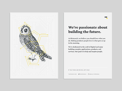 Building the Future brand illustration owl postcard print tarot thirteen23