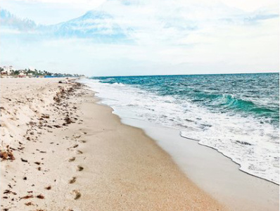 A Walk On The Beach beach boho foot print graphic graphic design island minimal nature ocean places sand scenic sky travel tropical vacation waves wildlife