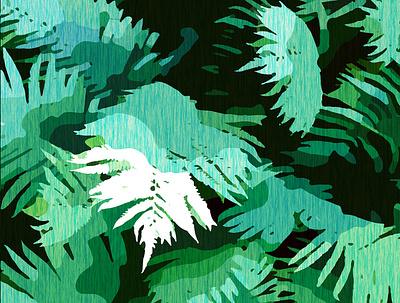 Tranquil Forest botanical dark exotic foliage forest graphic graphic design green jungle leaves modern nature palm pattern travel tropical wildlife