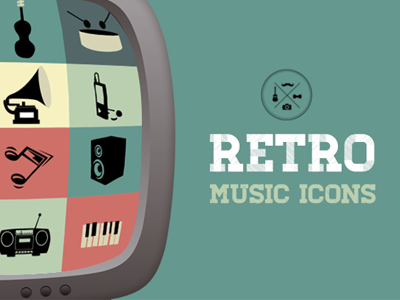 Retro Music Icons clip art icons music music icons retro vintage