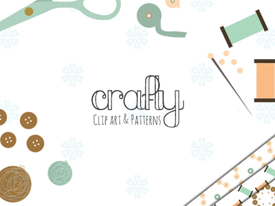 Crafty Illustration Vector Set clip art craft diy illustration patterns seamless vectors