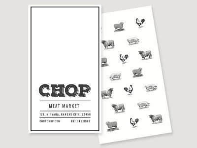 Chop Chop Business Card Template branding busines scard business card template meat printable stationary.
