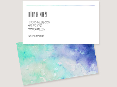 Watercolor Styled Business Card Template V1 business card business card template personal card stationary watercolor.
