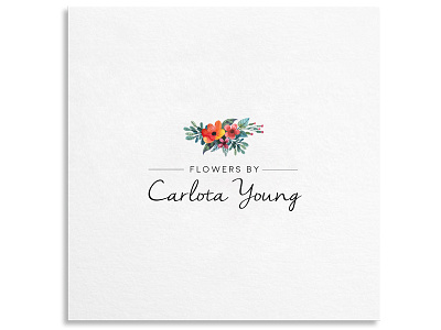 Pre-Made Floral Logo Template #1 $17.00 customlogo decorative floral florist flower llustration logodesign spring vintage