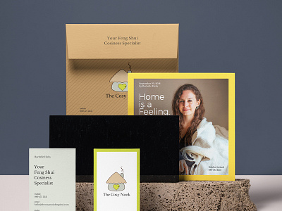 Branding & Print Design for The Cosy Nook branding business card identity illustration logo logo design typography