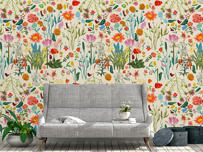 Wallpaper Design for Rocky Mountain Decals design illustration pattern wallpaper