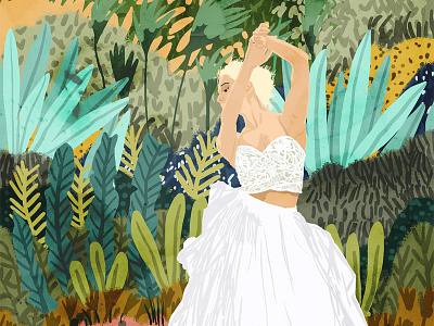 Forest Bride botanical bride fashion illustration jungle nature nature lover painting summer wild wildlife