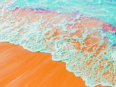 Coral Shore beach color coral destination digital art minimal digital manipulation island nature ocean sea travel vacation water waves